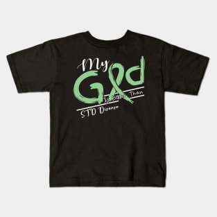 STD Disease Awareness My God Is Stronger - In This Family No One Fights Alone Kids T-Shirt